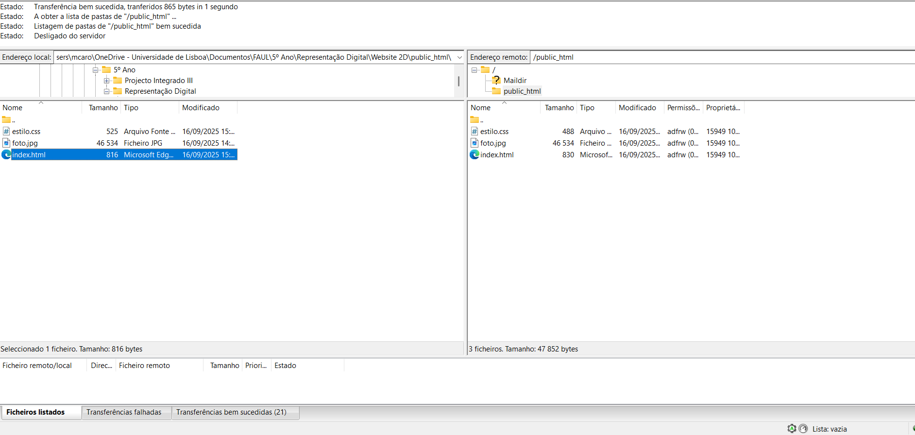 Screenshot da Semana 2