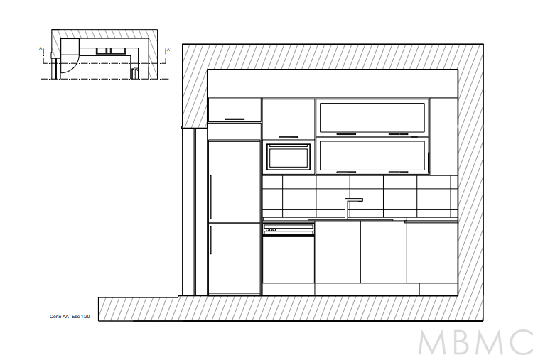Technical Drawing 2D of My Home Kitchen CAD