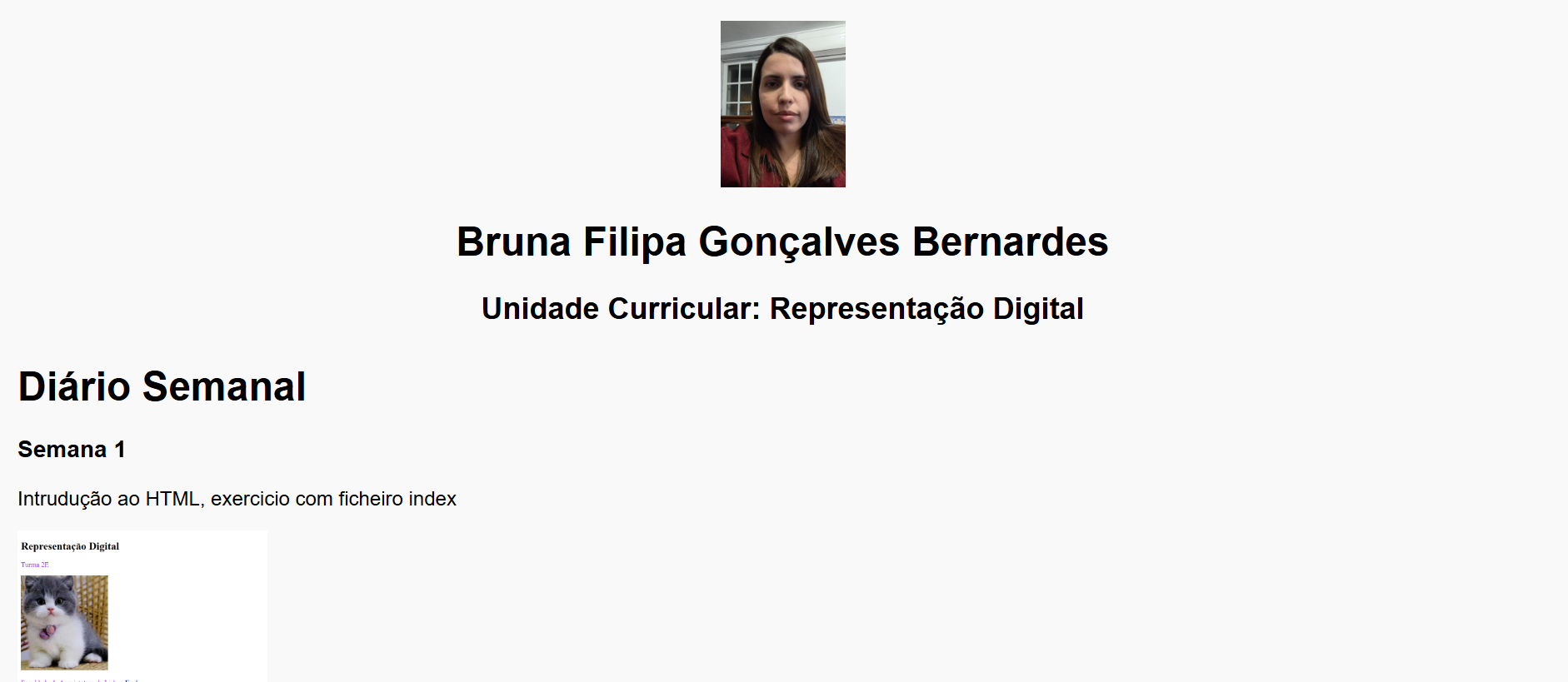 print da pagina do aluno