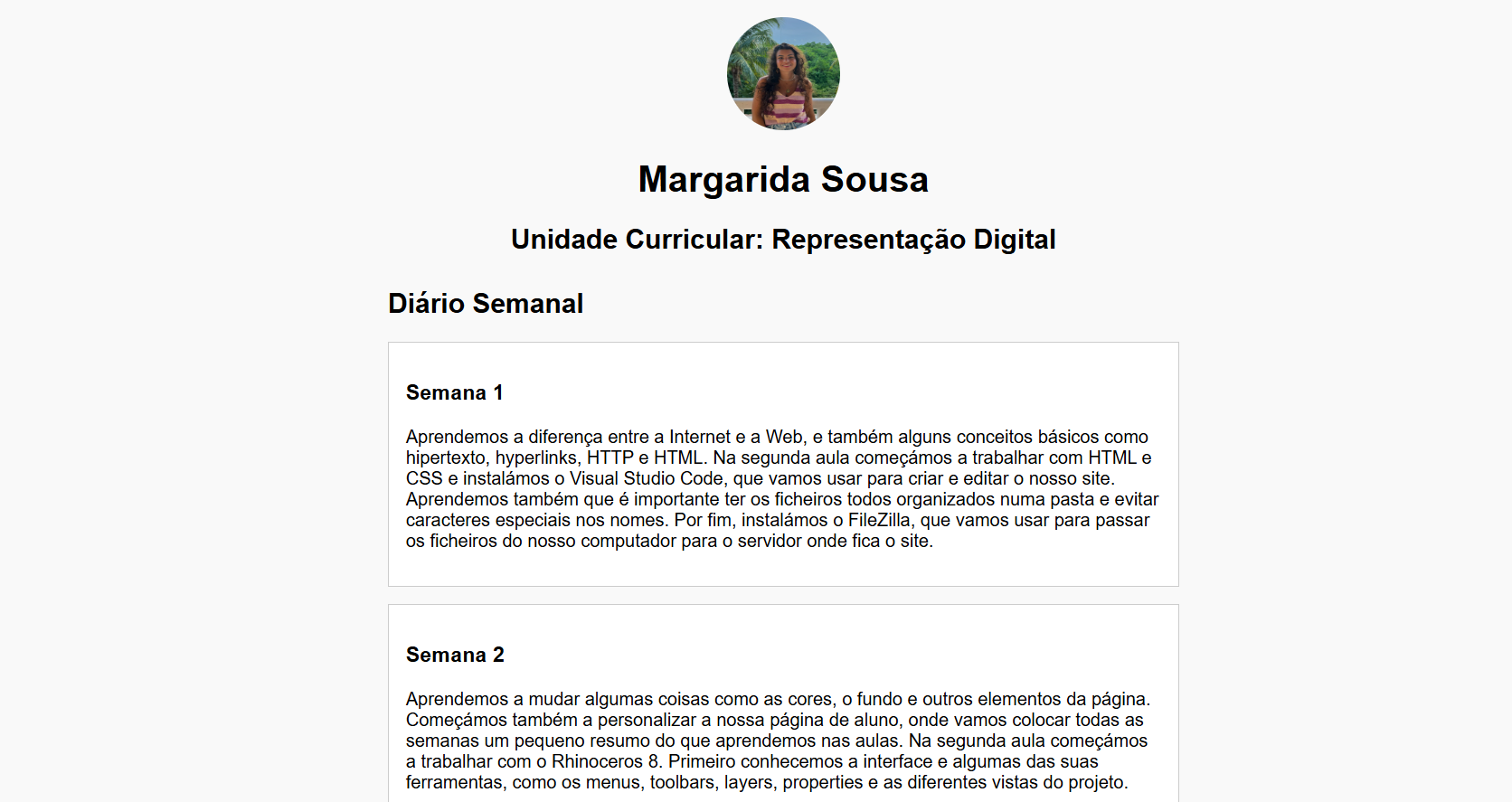 Screenshot da Semana 2
