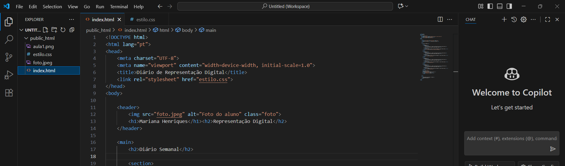 Site em Visual Studio Code